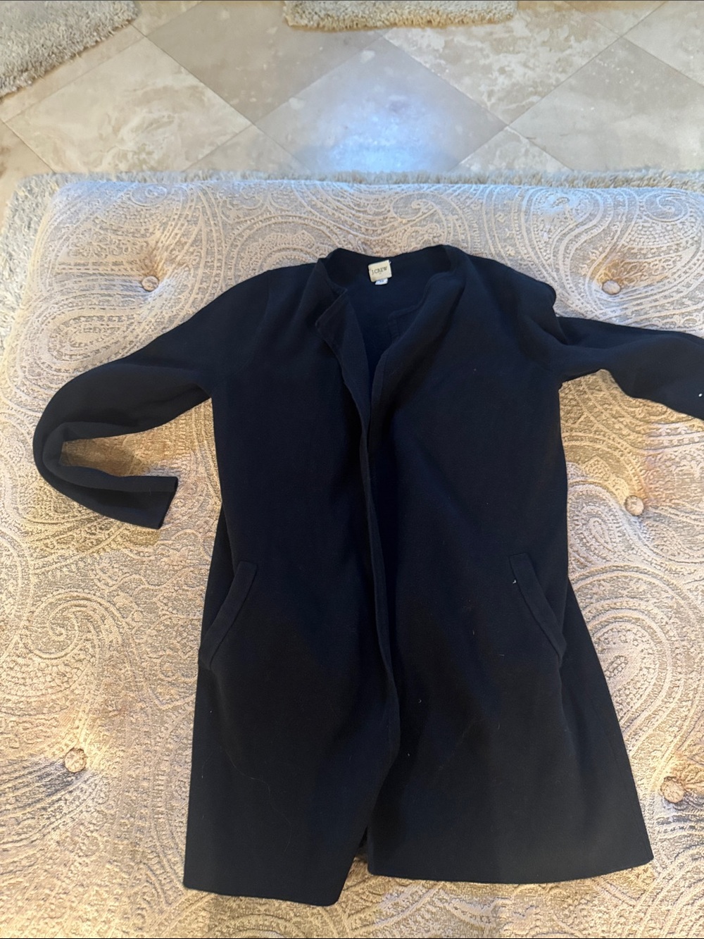 Jcrew Classic Women's Black Open-Front Coat Dress